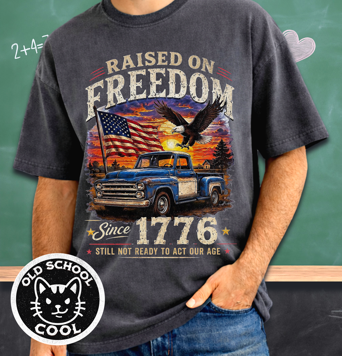 Raised on Freedom American Tee | Independence Day |  America 250 Anniversary