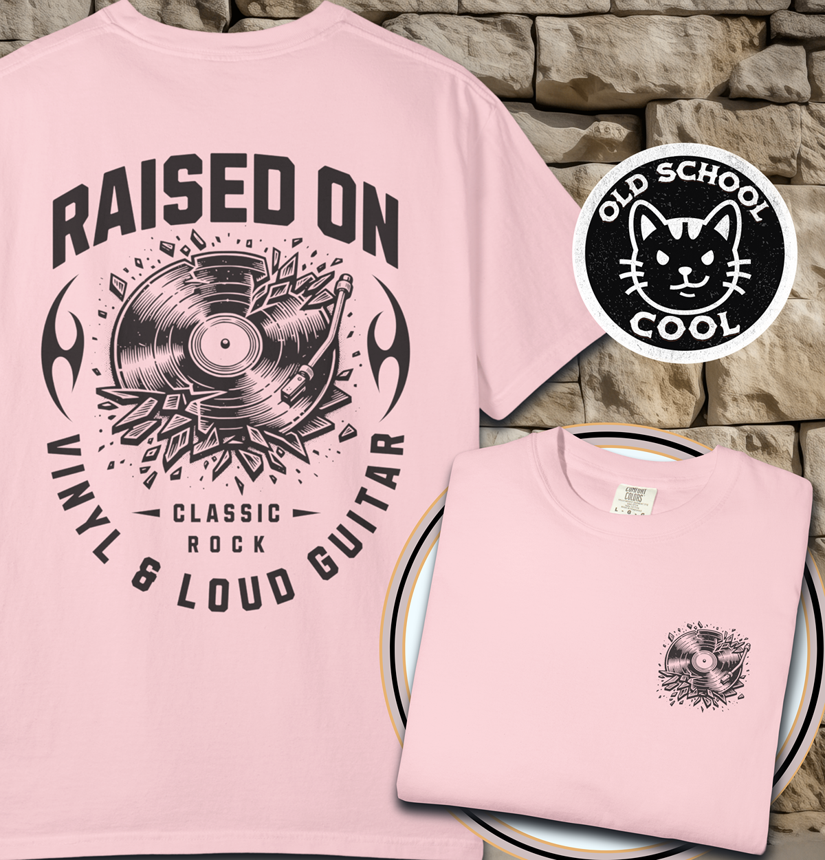 Raised on Vinyl & Loud Guitar Tee