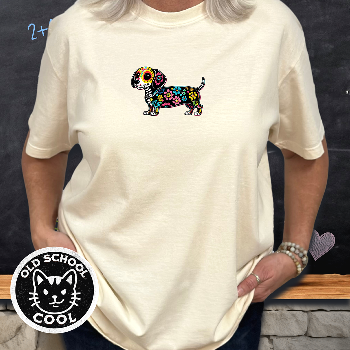 Sugar Skull Dachshund Dog T-Shirt