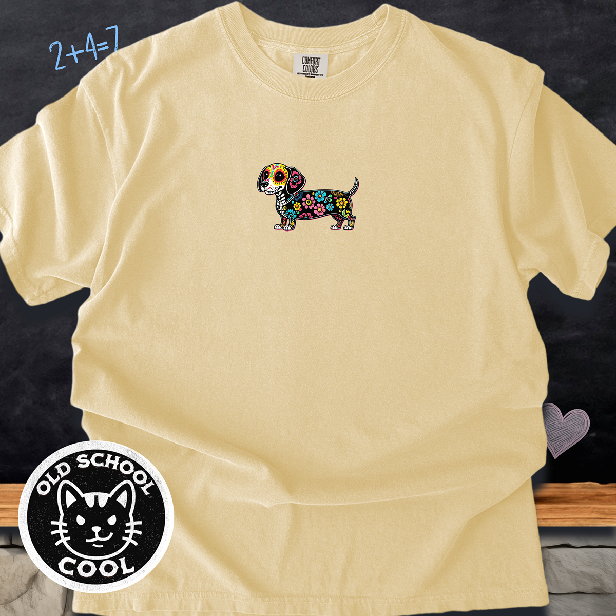 Sugar Skull Dachshund Dog T-Shirt