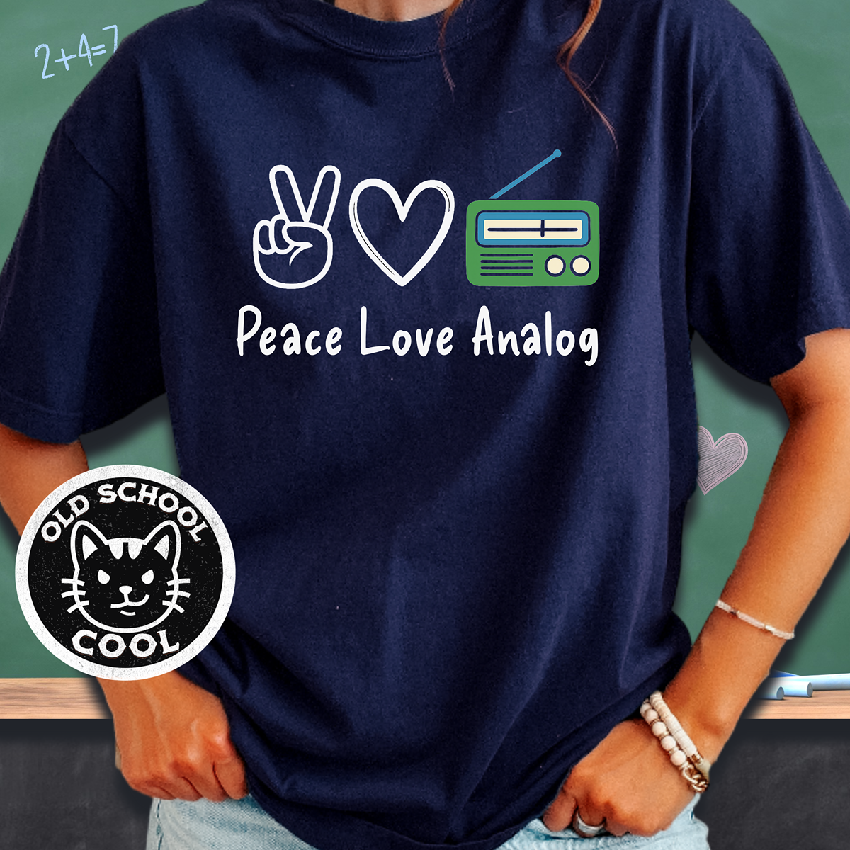 Peace Love Analog Radio Retro Tee