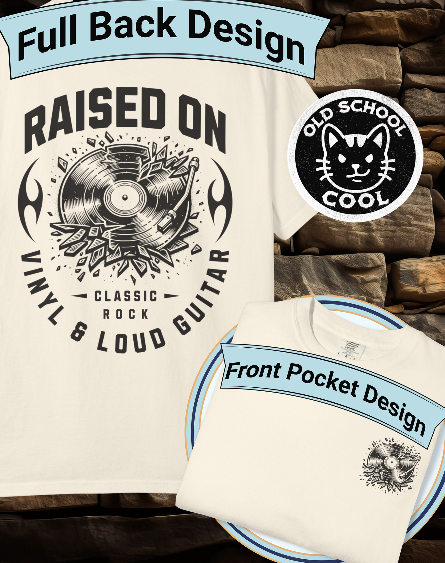 Raised on Vinyl & Loud Guitar Tee